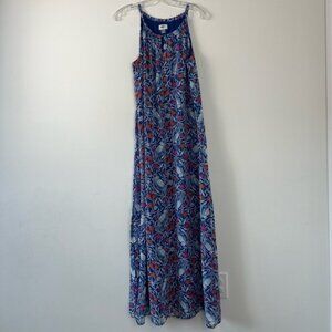 Old Navy Petite Blue Floral Maxi Dress with Racerback - size S
